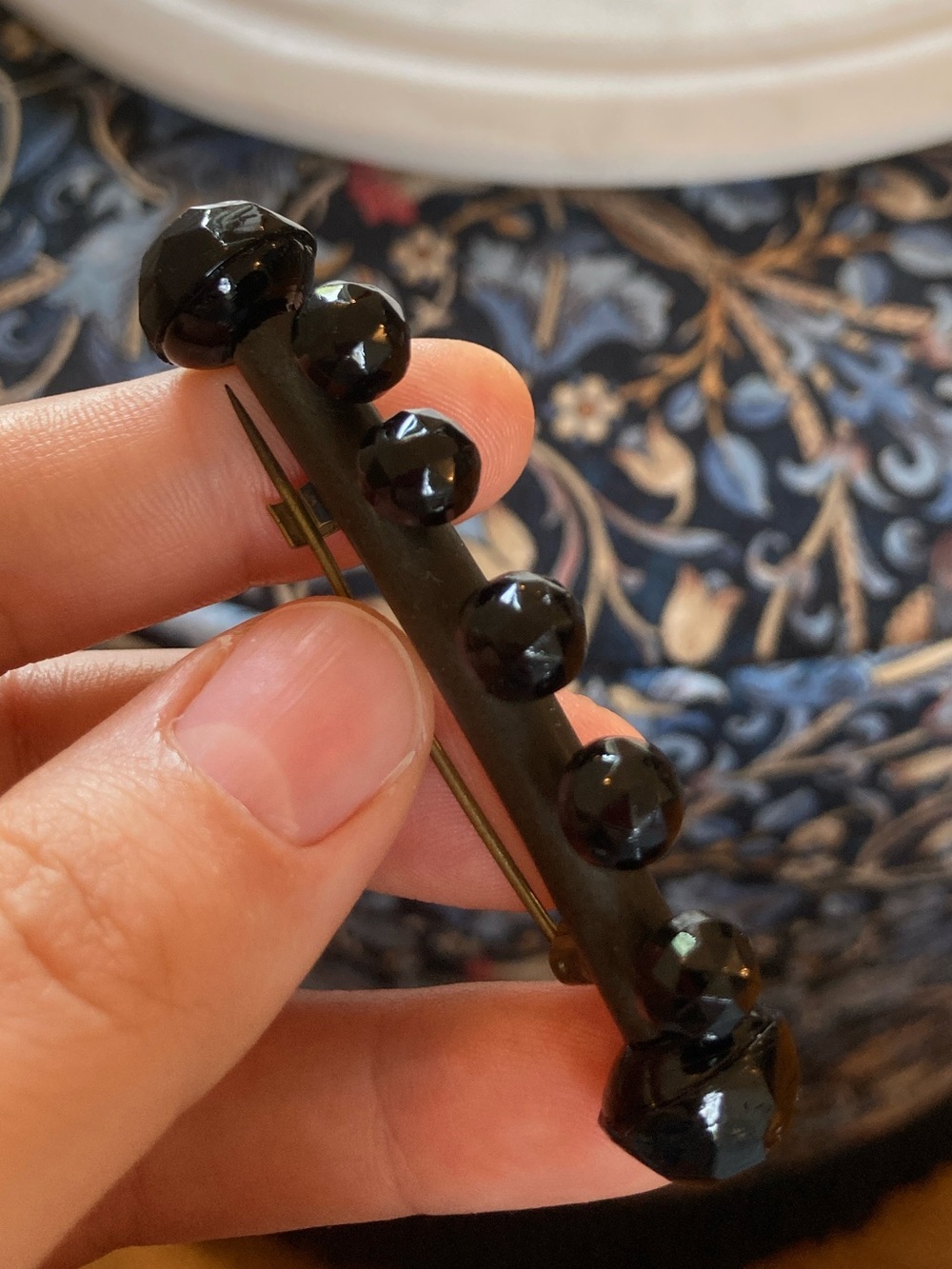 Antique Victorian Gutta Percha/Vulcanite Mourning Brooch